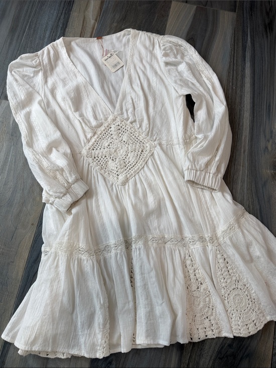 Free People Dresses & Skirts - Free people White Crochet-Accent Dress